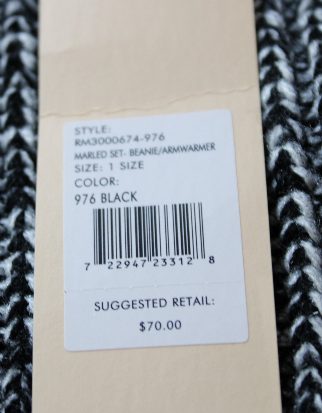 Rebecca Minkoff Women's Marled Pom Beanie & Arm Warmer Set LB3 Gray One Size