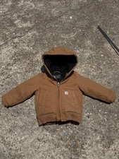 Carhartt Kids Toddler 2T Brown Canvas Hooded Active Jacket OJ8552B Workwear Coat
