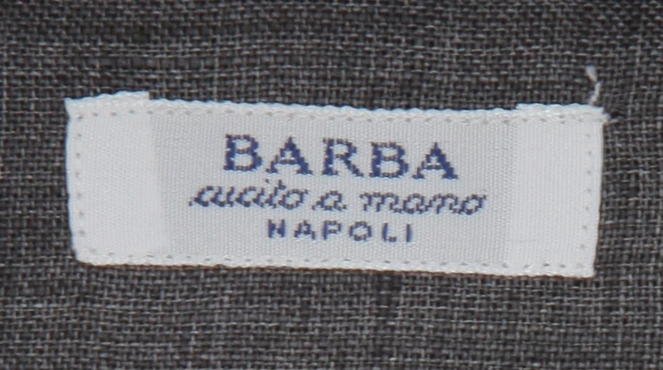 Camicia In Lino Grigio Scuro Barba Napoli - Slim - 16/41 - (BN912232) - Immagine 4 di 4