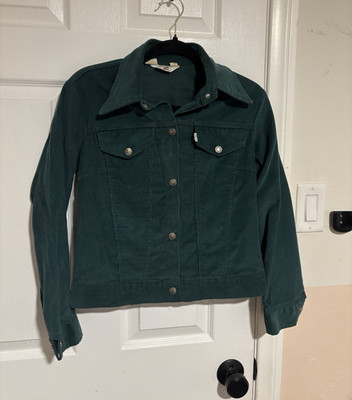 Vintage 70s Levi s Women s Dark Green Corduroy Trucker Jacket