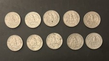 Set of 10 Coins USA Quarter Dollar