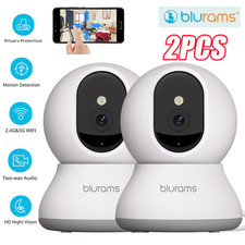2PC blurams Wifi Security Camera Smart Indoor Pet Dog Cat Cam 1080P Night Vision