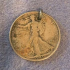 1940 Liberty Walking Half Dollar Silver Coin Pendant Circulated 50C