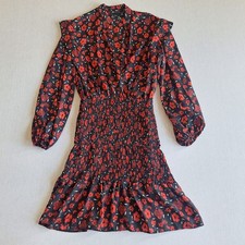 NWOT ASOS Floral Smocked Long Sleeve Dress Size S Fall Cottage Whimsigoth