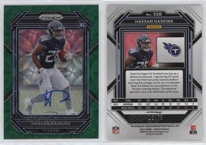 2022 Panini Prizm Rookies Green Scope /75 Hassan Haskins #326 Rookie Auto RC