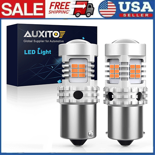 AUXITO 2Pcs 1156 /BA15S LED Turn Signal Light Bulbs Amber Yellow Lamp 2200K P21W - Bild 1 von 10