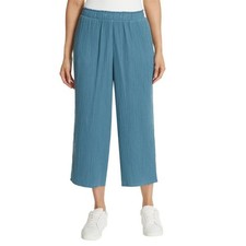 JESSICA SIMPSON Pull On Cropped Gauze Pant XL 16-18 Teal Blue Gauzy Wide Leg NWT