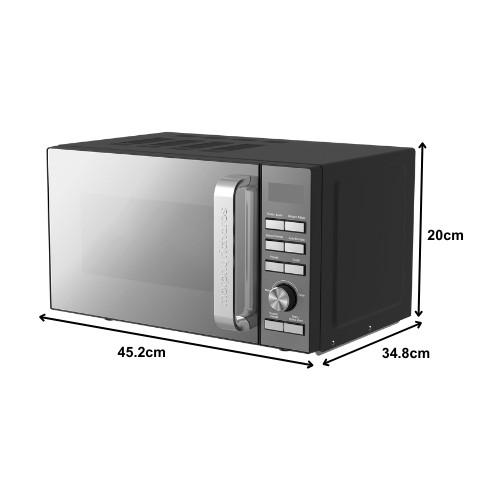 Morphy Richards Silver 20L 800W Digital Microwave With Mirror Door - Matt Black & | : Medium - Image 2