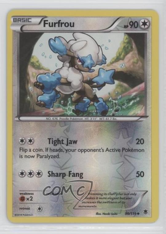 Furfrou Reverse Foil Pokemon XY Phantom Forces #90