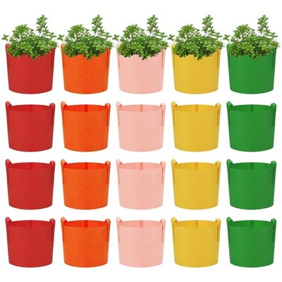 20 PCS 15 Gallon Colorful Potato Plant Grow Bag Nonwoven Fabric Pot Handle