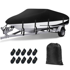 14-16ft Heavy Duty Boat Cover Waterproof Speedboat Fishing Ski V-Hull Runabouts
