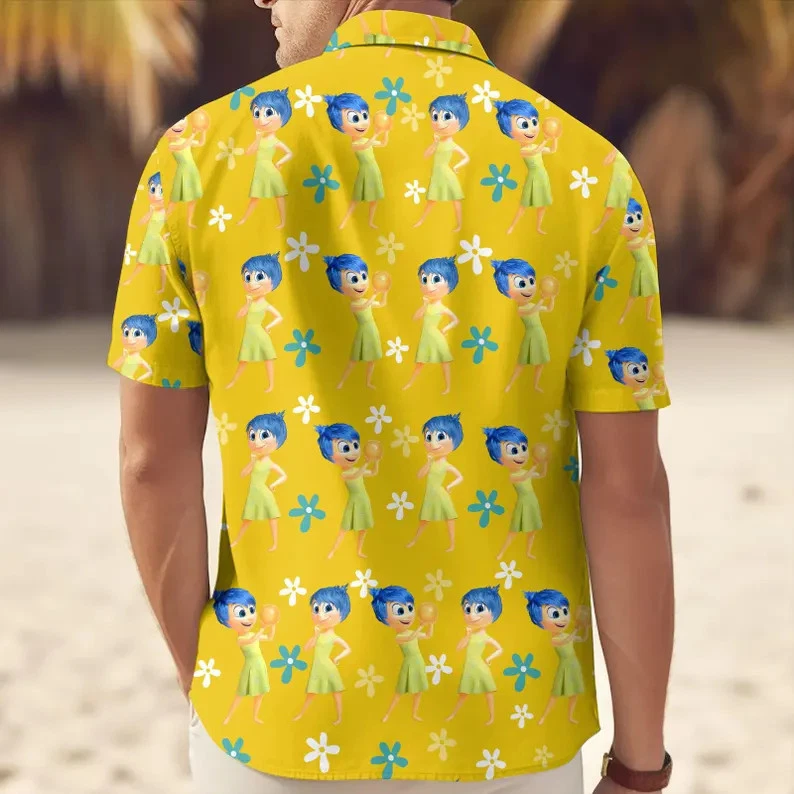 Disney Inside Out Joy Its Okay To Feel Beach Yellow Hawaiian Shirt