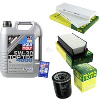 Mann Inspektionspaket 5L Liqui Moly Top Tec 4600 5W-30 FüR Hyundai I20 1.2