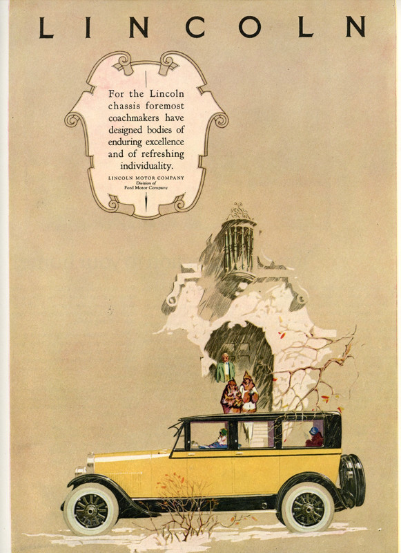 1924 Original Lincoln Sedan Ad. Bodies Designed By Foremost Coachmakers
