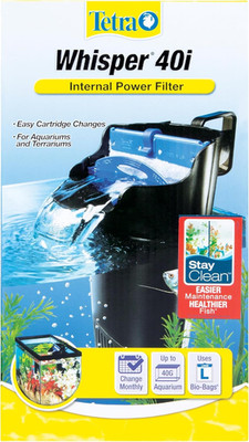 Whisper Internal Filter 20 to 40 Gallons, for Aquariums, In-Tank Filtration with