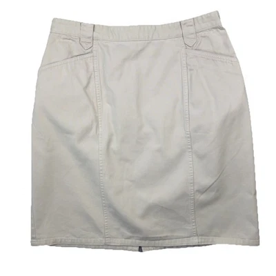 Vintage Christopher & Banks Damen 10 Baumwolle Twill Rock Khaki Beige Hongkong - Bild 1 von 4