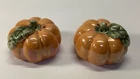PUMPKIN CERAMIC SALT AND PEPPER Shakers   FALL-THANKSGIVING- HARVEST 2" X 2"