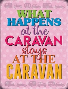 Caravan Retro Vintage Man Cave Garage Old Sign Self Adhesive Vinyl Sticker