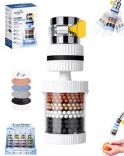 6 Layer Filtration Faucet Water Filter 360 Degrees Rotatable Splash Free