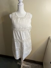 J. Crew Women’s White Sheath Mini Lace Floral Sundress 100% Cotton Size 6 NWT