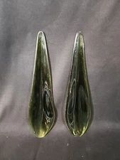 Lucite Acrylic Salad Serving Set Spoon & Fork Avocado Green 11” Vintage MCM