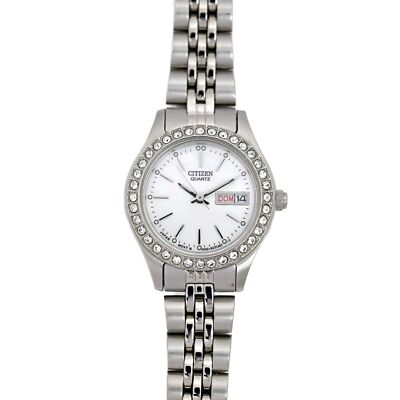 Citizen Swarovski Crystal Silver Tone Ladies Dress Watch  display picture 3