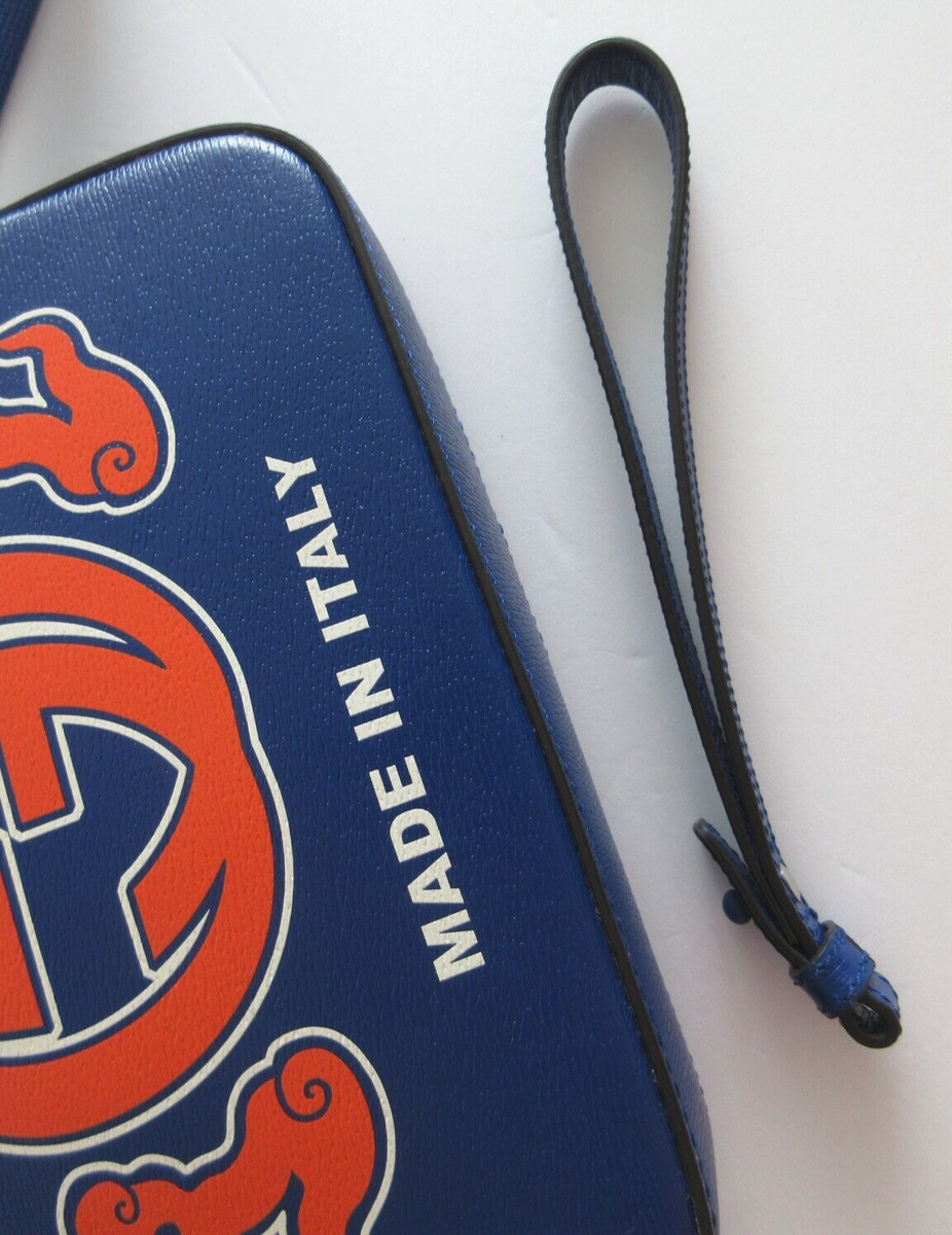 Gucci イタリアロゴMADE IN ITALY RARE Gucci NY Sports colors Blue/Orange Made in Italy logo