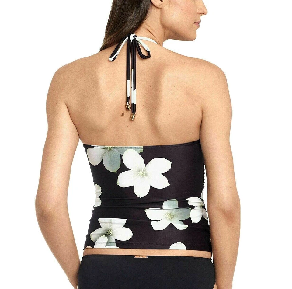 Halterkini LAUREN RALPH LAUREN 298021 Villa Floral Cuello Alto Negro/Blanco, Talla 12 Foto 3 de 4