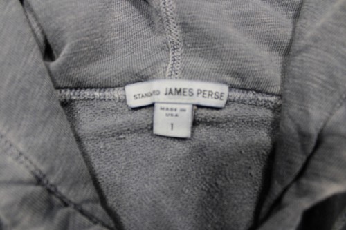 James Perse Long Sleeve Full Zip Hoodie Mens Size 1 Distressed USA - Picture 8 of 11