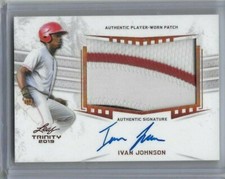 2019 Leaf Trinity IVAN JOHNSON 3 Color Patch Bronze Foil Auto RC Reds