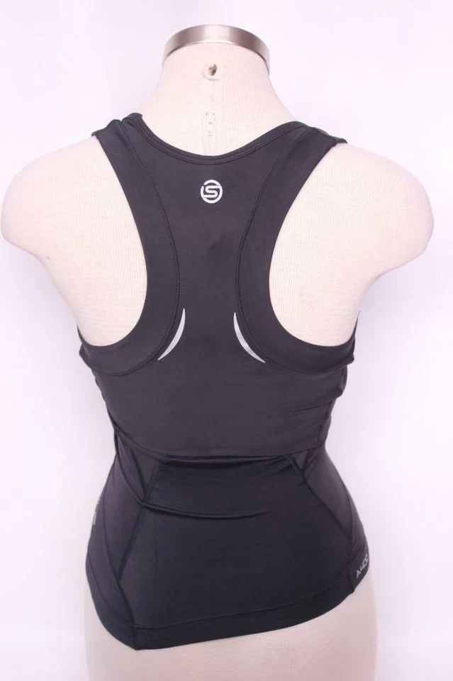 Skins Women A400 Racer Back Top Cycling Bike Base Layer Small Black Compression - Image 2 of 2