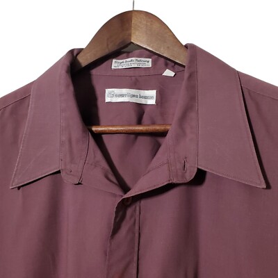 VTG Courreges Homme Shirt Size XL Red Banded Collar Single Needle