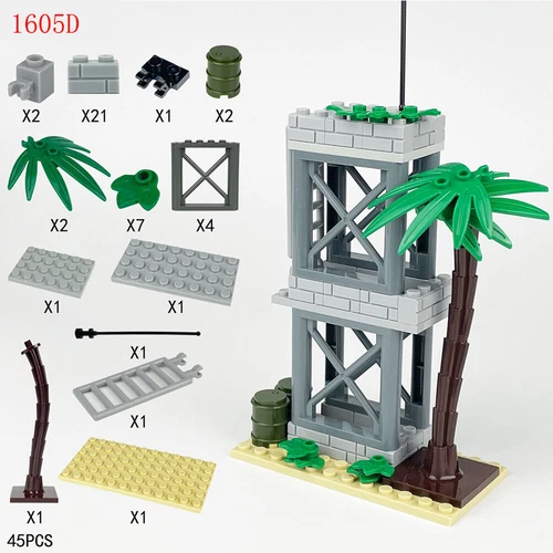MOC PDF Paper Instructions Military Sentry Post Base Tower Mini Army Figures Set - Picture 7 of 13