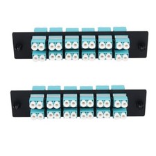 - 24 Fibers LC to LC OM3 Duplex Multi-Mode Fiber Patch Panel with 12 pcs LC/L...