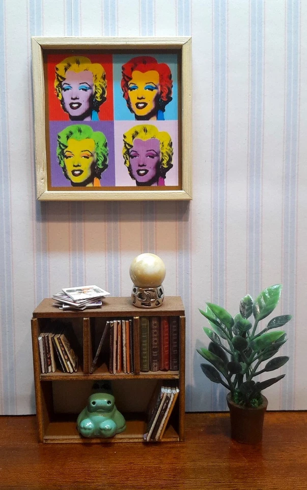 CASA BAMBOLE Andy Warhol Marylin MINI QUADRO 1:12 Fatto a mano Miniatura - Immagine 4 di 4