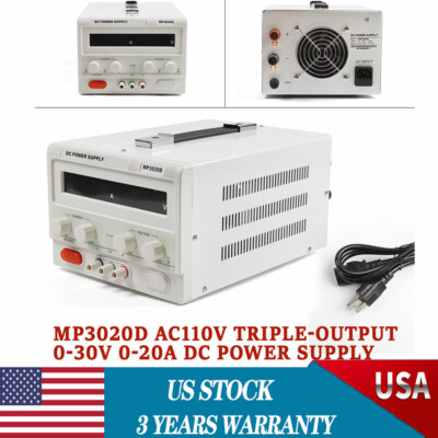 Portable DC Regulated Power Supply 32V 20Amp Precision Adjustable w/ Power Line