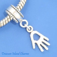 Hand Native American Petroglyph 925 Sterling Silver European Dangle Bead Charm