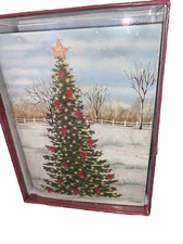 Christmas tree cards and envelopes, Crown Point Graphics 20 Fully 3 D Glitter