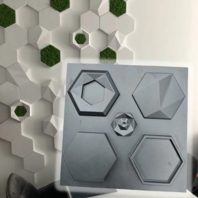 2pcs Panels Wall ABS Stone Art Plastic Mold Decor 3D Plaster Tile Form Design