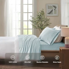 True North by Sleep Philosophy Cozy Cotton Flannel Printed Deep Pocket Sheet Set