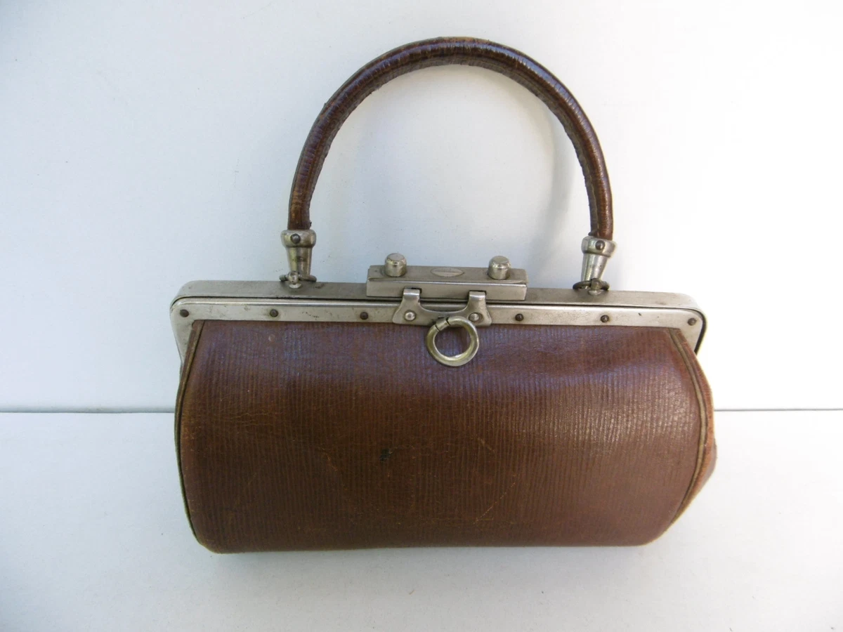 TR S RARE PETIT SAC MAIN EN CUIR POUR ENFANT OU GRANDE POUP E L 18 cm