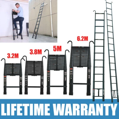 DAYPLUS Échelle télescopique Echelle Pliante Aluminium avec crochet 6.2m/3.2m/3.8m/5m