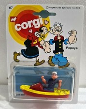 CORGI Juniors POPEYE Diecast Model TUGBOAT on Repro 67 Blister Pack Card B