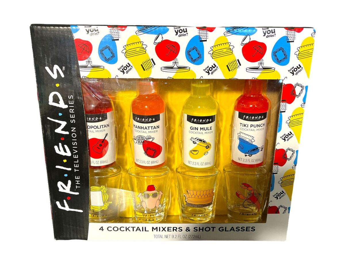 Friends TV Series Shot Glass and Cocktail Mixers Gift Set