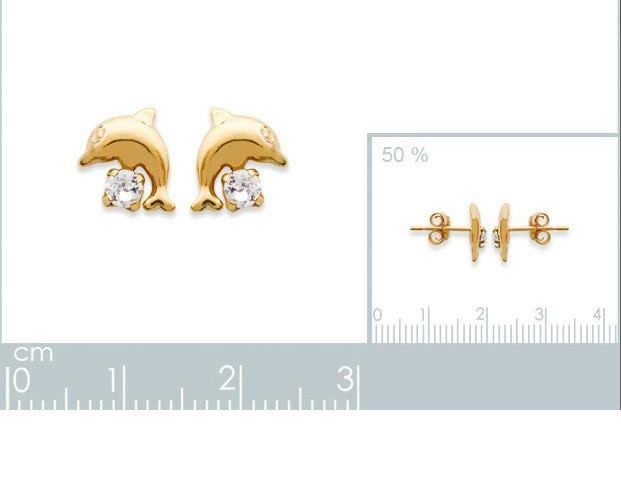 Boucles dauphin cristal blanc plaqué or le cadeau idéal pour femme et fille