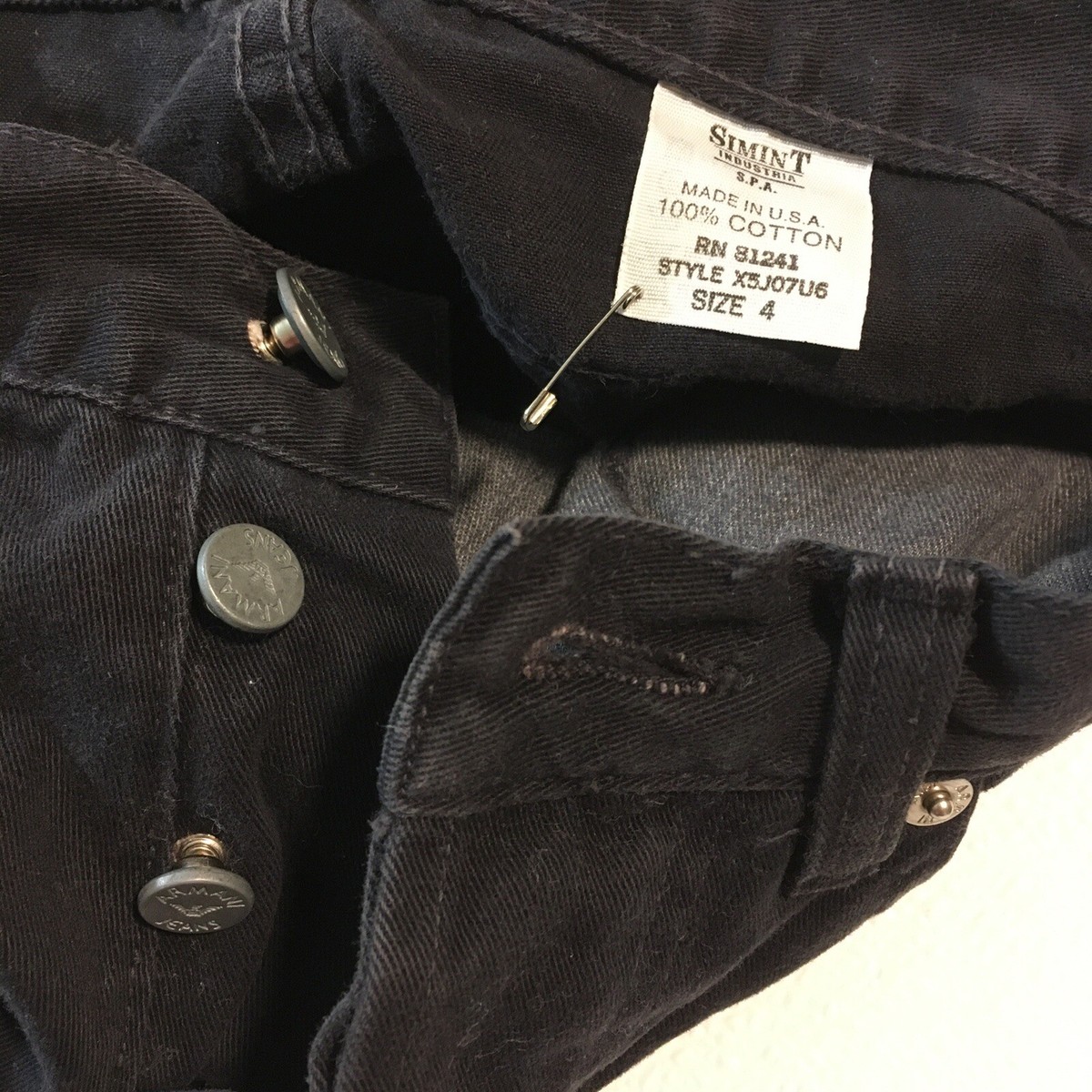 24 x 30.5 ~ Size 4 ~ Vintage Armani Jeans ~ Black ~ SIMINT