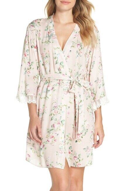 Flora Nikrooz Robe New Free Shipping Rose Print Q80755 Wrap XS Special sale item Pink S