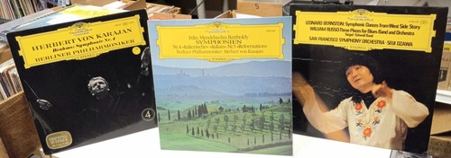 3 Schallplatten Lot Brahms Nr. 4 Bartholdy Nr.5 Karajan Russo Seiji Ozawa VINYL LP DG x