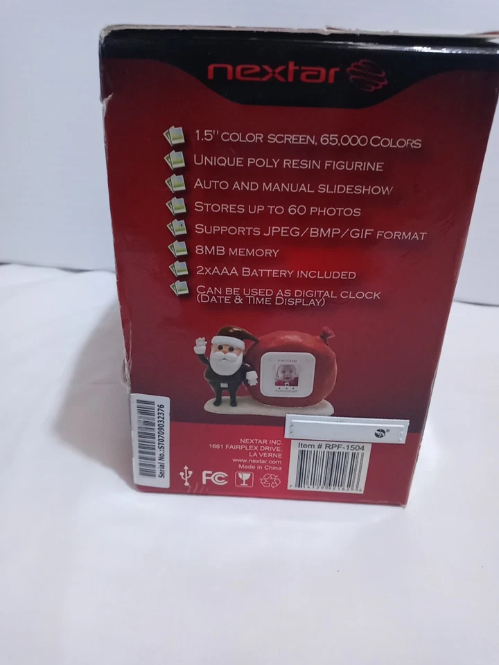 Santa Claus Figurine Digital Photo Frame Clock 8MB Nextar NIB - Image 2 of 4