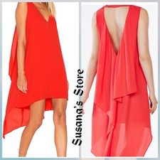 NWT BCBG MAXAZRIA SIZE XS SHANA SATIN ASYMMETRICAL HEM RUFLE DRESS SEXY!! $228